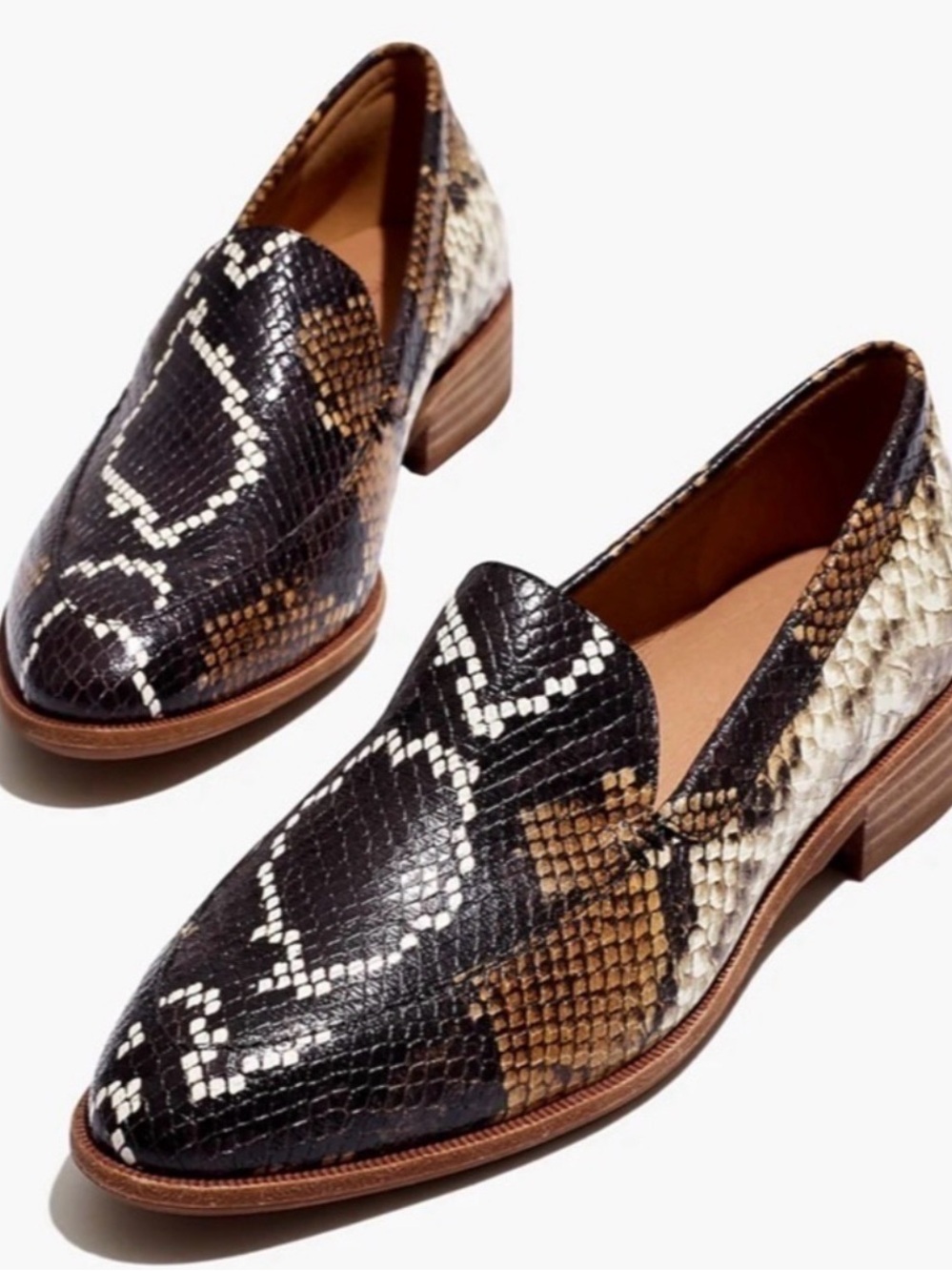 Madewell Frances loafer in embossed faux snakeskin leather size 7